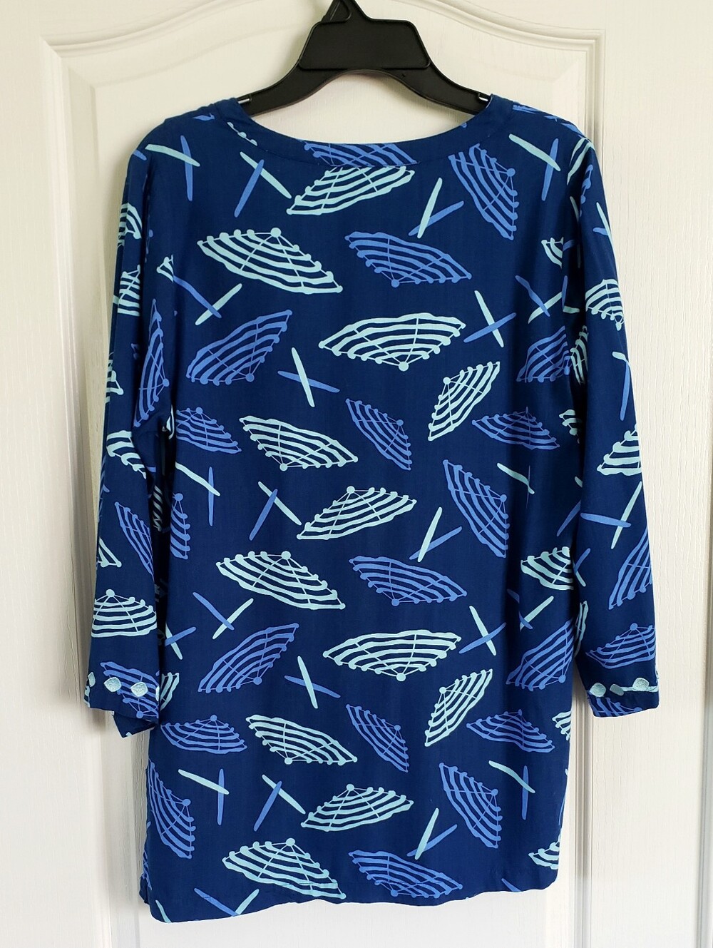 Escapada Living Blue Beach Umbrella Tunic Top And Or Cover-up, Medium Like New - Picture 3 of 5